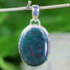 BLOOD AGATE B - BLD994- NATURAL BLOOD AGATE GEMSTONE PENDANTS WITH 925 STERLING