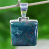 BLOOD AGATE O - BLD993- BLOOD AGATE GEMSTONE TRENDY PENDANTS WITH 925 STERLING S