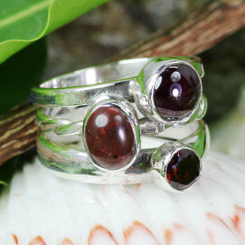 Garnet D - SDR725- FANTASTIC DESIGNER MULTI GEMSTONE RINGS MADE IN 925 STER