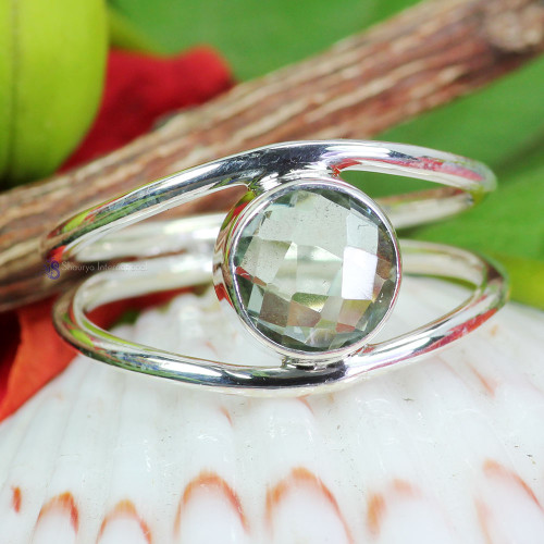 Green Amethyst Cut C - RSS936- LIGHT WEIGHT NEW COLLECTION OF SINGLE GEMSTONE RINGS WIT Green Amethyst Cut C - RSS936- LIGHT WEIGHT NEW COLLECTION OF SINGLE GEMSTONE RINGS WIT