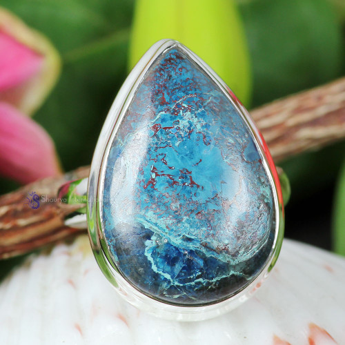SHATTUCKITE B - PSR840- SHATTUCKITE GEMSTONE WITH 925 STERLING SILVER LOVELY RIN