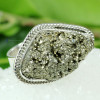 Pyrite Druzy O - DSP995- 925 STERLING SILVER NATURAL PYRITE DRUZY GEMSTONE BEAUTI
