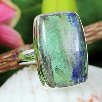 AZURITE A - ASD987- 925 STERLING SILVER AZURITE GEMSTONE RINGS BEAUTIFUL DES AZURITE A - ASD987- 925 STERLING SILVER AZURITE GEMSTONE RINGS BEAUTIFUL DES