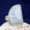 BLUE LACE AGATE C - BLC988- 925 STERLING SILVER BLUE LACE AGATE GEMSTONE RINGS BEAUT