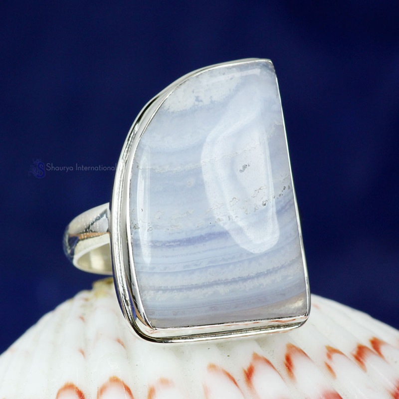 BLUE LACE AGATE C - BLC988- 925 STERLING SILVER BLUE LACE AGATE GEMSTONE RINGS BEAUT BLUE LACE AGATE C - BLC988- 925 STERLING SILVER BLUE LACE AGATE GEMSTONE RINGS BEAUT
