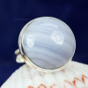 BLUE LACE AGATE E - BLC988- 925 STERLING SILVER BLUE LACE AGATE GEMSTONE RINGS BEAUT