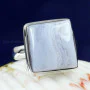 BLUE LACE AGATE F - BLC987- BLUE LACE AGATE GEMSTONE RINGS WITH 925 STERLING SILVER