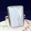 BLUE LACE AGATE G - BLC987- BLUE LACE AGATE GEMSTONE RINGS WITH 925 STERLING SILVER