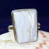 BLUE LACE AGATE G - BLC987- BLUE LACE AGATE GEMSTONE RINGS WITH 925 STERLING SILVER