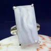 BLUE LACE AGATE H - BLC987- BLUE LACE AGATE GEMSTONE RINGS WITH 925 STERLING SILVER