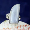 BLUE LACE AGATE O - BLC987- BLUE LACE AGATE GEMSTONE RINGS WITH 925 STERLING SILVER