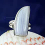 BLUE LACE AGATE O - BLC987- BLUE LACE AGATE GEMSTONE RINGS WITH 925 STERLING SILVER