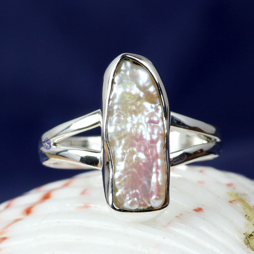 BIWA PEARL B - PSR839-BIWA PEARL GEMSTONE 925 STERLING SILVER UNIQUE RINGS HAN BIWA PEARL B - PSR839-BIWA PEARL GEMSTONE 925 STERLING SILVER UNIQUE RINGS HAN