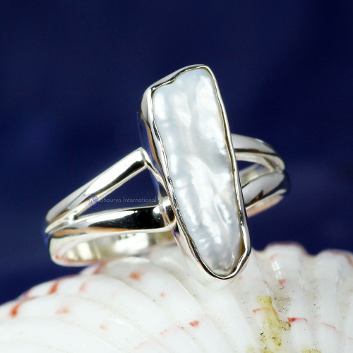 BIWA PEARL E - PSR839-BIWA PEARL GEMSTONE 925 STERLING SILVER UNIQUE RINGS HAN BIWA PEARL E - PSR839-BIWA PEARL GEMSTONE 925 STERLING SILVER UNIQUE RINGS HAN