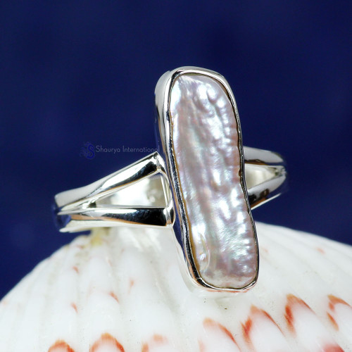 BIWA PEARL G - PSR839-BIWA PEARL GEMSTONE 925 STERLING SILVER UNIQUE RINGS HAN BIWA PEARL G - PSR839-BIWA PEARL GEMSTONE 925 STERLING SILVER UNIQUE RINGS HAN