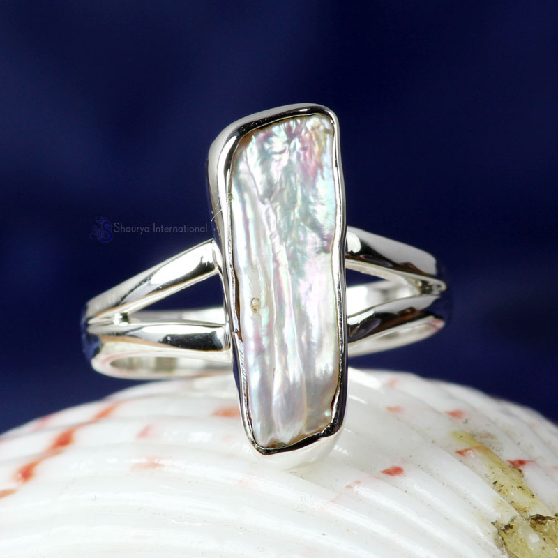 BIWA PEARL I - PSR839-BIWA PEARL GEMSTONE 925 STERLING SILVER UNIQUE RINGS HAN BIWA PEARL I - PSR839-BIWA PEARL GEMSTONE 925 STERLING SILVER UNIQUE RINGS HAN