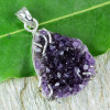 Amethyst Druzy B - AMS994- 925 STERLING SILVER NATURAL AMETHYST DRUZY GEMSTONE PRON