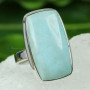 LARIMAR B - LDS975- 925 STERLING SILVER LARIMAR GEMSTONE BEAUTIFUL RINGS FAC