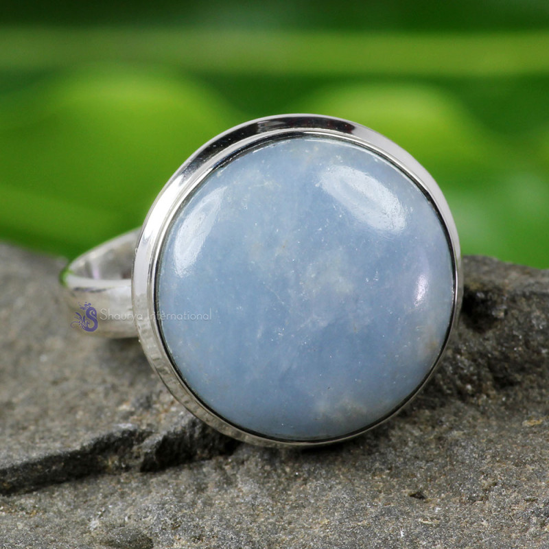 ANGELITE O - PSR838- 925 STERLING SILVER ANGELITE GEMSTONE PLAIN RINGS DIRECT ANGELITE O - PSR838- 925 STERLING SILVER ANGELITE GEMSTONE PLAIN RINGS DIRECT