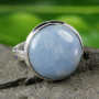 ANGELITE O - PSR838- 925 STERLING SILVER ANGELITE GEMSTONE PLAIN RINGS DIRECT