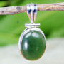 SERPENTINE A - STS999- 925 STERLING SILVER SERPENTINE GEMSTONE TRENDY PENDANTS