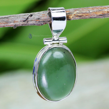 SERPENTINE C - STS999- 925 STERLING SILVER SERPENTINE GEMSTONE TRENDY PENDANTS
