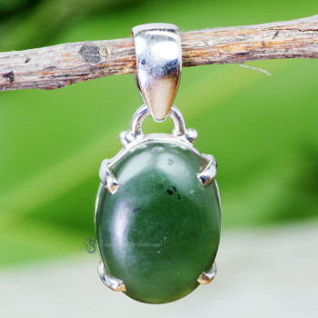 SERPENTINE G - STS999- 925 STERLING SILVER SERPENTINE GEMSTONE TRENDY PENDANTS