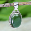 SERPENTINE O - STS999- 925 STERLING SILVER SERPENTINE GEMSTONE TRENDY PENDANTS