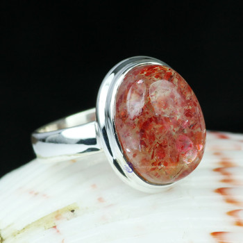 SUN STONE B - SST990- 925 STERLING SILVER BEAUTIFUL SUN STONE RINGS MADE IN IN