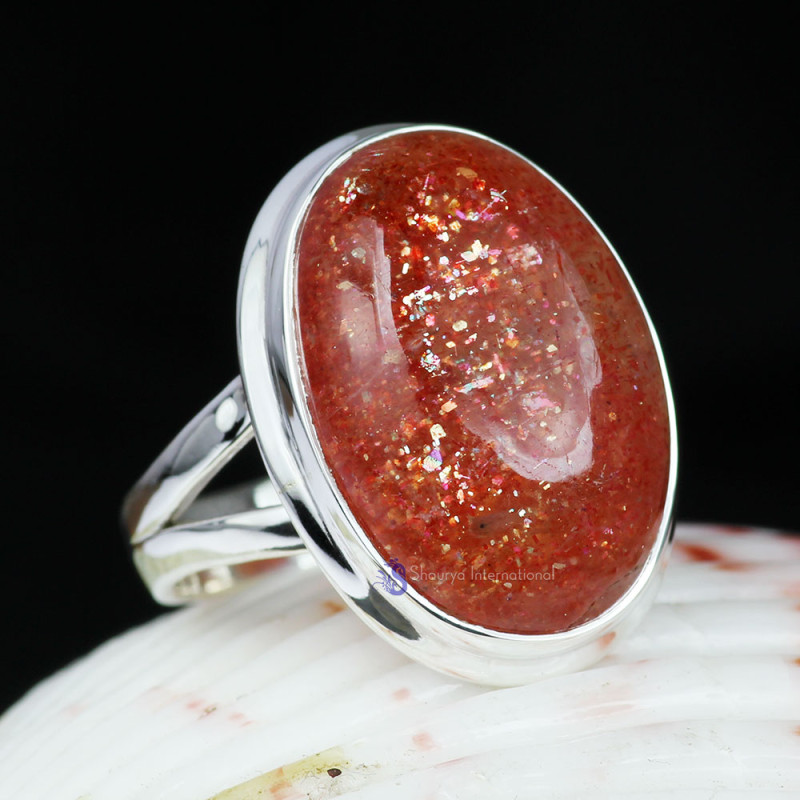 SUN STONE D - SST989- NATURAL SUN STONE WONDERFUL DESIGNER RINGS MADE IN 925 S SUN STONE D - SST989- NATURAL SUN STONE WONDERFUL DESIGNER RINGS MADE IN 925 S