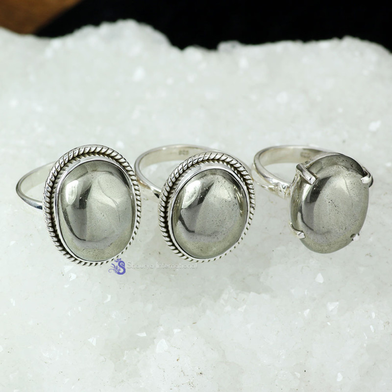 PYRITE CAB A - DOM984- 925 STERLING SILVER NEW PYRITE CAB GEMSTONE WHOLESALE UN