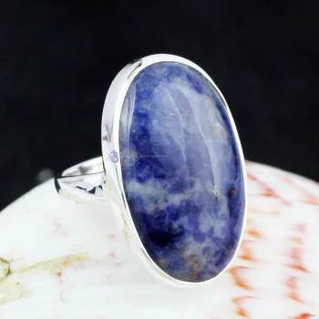 SODALITE O - PSR835- NEW SODALITE GEMSTONE PLAIN SETTING RINGS MADE IN 925 ST