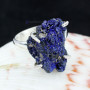 AZURITE DRUZY F - ASD984- 925 STERLING SILVER NATURAL AZURITE DRUZY GEMSTONE PRONG