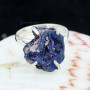 AZURITE DRUZY G - ASD984- 925 STERLING SILVER NATURAL AZURITE DRUZY GEMSTONE PRONG