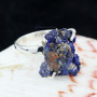 AZURITE DRUZY H - ASD984- 925 STERLING SILVER NATURAL AZURITE DRUZY GEMSTONE PRONG