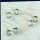 GREEN AMETHYST CUT E - SBP896- CRYSTAL QUARTZ & GREEN AMETHYST CUT GEMSTONE 3 PAIR EARR