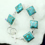 BLUE COPPER TURQUOISE O - SPB904- 925 STERLING SILVER CAB & CUT GEMSTONE BEAUTIFUL DESIGNE
