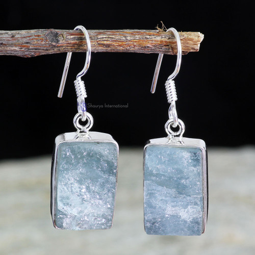 AQUAMARINE ROUGH A - AQR992- NATURAL AQUAMARINE ROUGH GEMSTONE NEW COLLECTION OF EARR