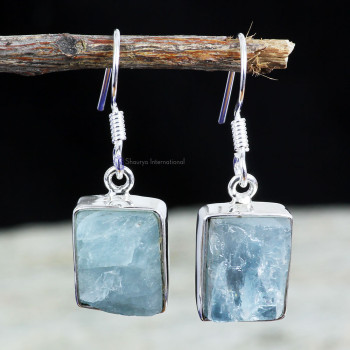 AQUAMARINE ROUGH B - AQR992- NATURAL AQUAMARINE ROUGH GEMSTONE NEW COLLECTION OF EARR