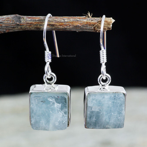 AQUAMARINE ROUGH F - AQR992- NATURAL AQUAMARINE ROUGH GEMSTONE NEW COLLECTION OF EARR