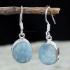 AQUAMARINE ROUGH F - AQR991- BEAUTIFUL EARRING OF NATURAL AQUAMARINE ROUGH GEMSTONE M