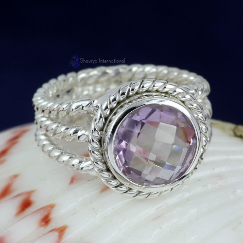 AMETHYST CUT D - SCR882- NEW DESIGN NATURAL GEMSTONE RINGS MADE IN 925 STERLING S AMETHYST CUT D - SCR882- NEW DESIGN NATURAL GEMSTONE RINGS MADE IN 925 STERLING S