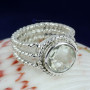 GREEN AMETHYST CUT G - SCR882- NEW DESIGN NATURAL GEMSTONE RINGS MADE IN 925 STERLING S