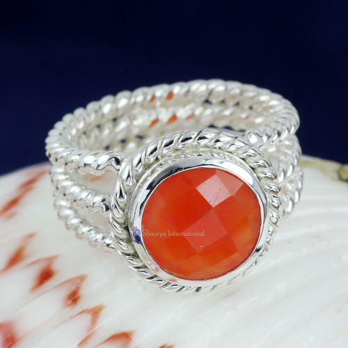 CARNELIAN CAB O - SCR882- NEW DESIGN NATURAL GEMSTONE RINGS MADE IN 925 STERLING S CARNELIAN CAB O - SCR882- NEW DESIGN NATURAL GEMSTONE RINGS MADE IN 925 STERLING S