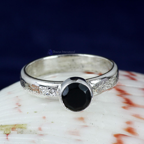 BLACK ONYX CUT B - PSR831- 925 STERLING SILVER NATURAL GEMSTONE PLAIN SETTING RINGS BLACK ONYX CUT B - PSR831- 925 STERLING SILVER NATURAL GEMSTONE PLAIN SETTING RINGS