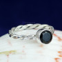 BLACK ONYX CUT E - PSR830- LIGHT WEIGHT NATURAL GEMSTONE BEAUTIFUL RINGS MADE IN 92