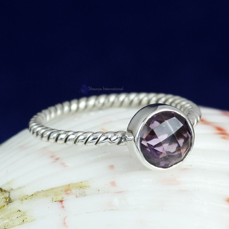 AMETHYST CUT E - PSR829- LOVELY PLAIN RINGS OF NATURAL GEMSTONE MADE IN 925 STER AMETHYST CUT E - PSR829- LOVELY PLAIN RINGS OF NATURAL GEMSTONE MADE IN 925 STER