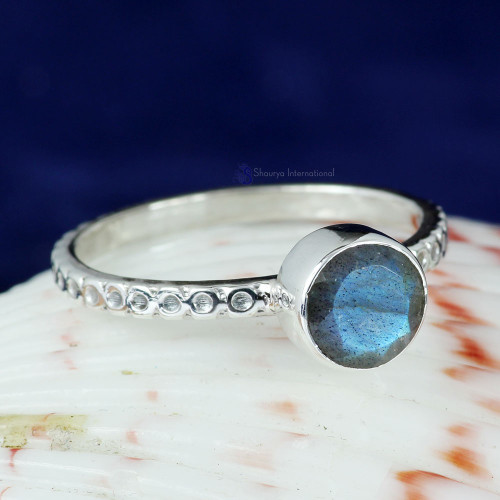 LABRADORITE E - PSR828- NATURAL GEMSTONE LIGHT WEIGHT BEAUTIFUL DESIGNER RINGS M