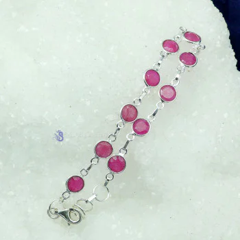 PINK RUBY CORUNDUM F - SBB912- NATURAL GEMSTONE BEAUTIFUL DESIGNER BEJAL BRACELET MADE PINK RUBY CORUNDUM F - SBB912- NATURAL GEMSTONE BEAUTIFUL DESIGNER BEJAL BRACELET MADE