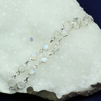 RAINBOW MOONSTONE F - SBB910- NEW BEJAL NATURAL CAB GEMSTONE TRENDY BRACELET MADE IN 9 RAINBOW MOONSTONE F - SBB910- NEW BEJAL NATURAL CAB GEMSTONE TRENDY BRACELET MADE IN 9